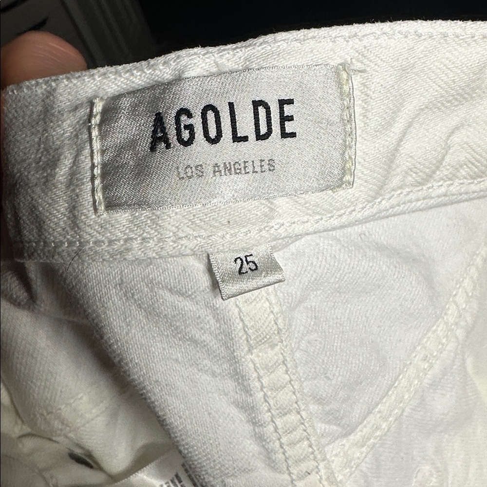 Agolde 90's Crop Mid Rise Loose Straight White - Size 25 - Picture 5 of 9